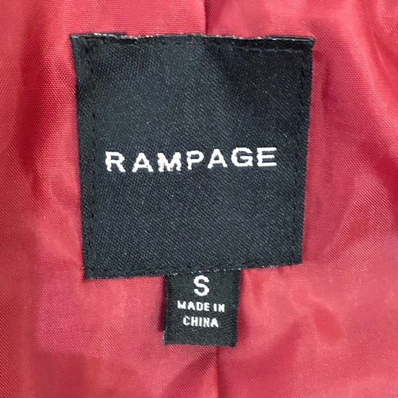 Short Burgundy Red Trench Coat by Rampage - Picture 6 of 9